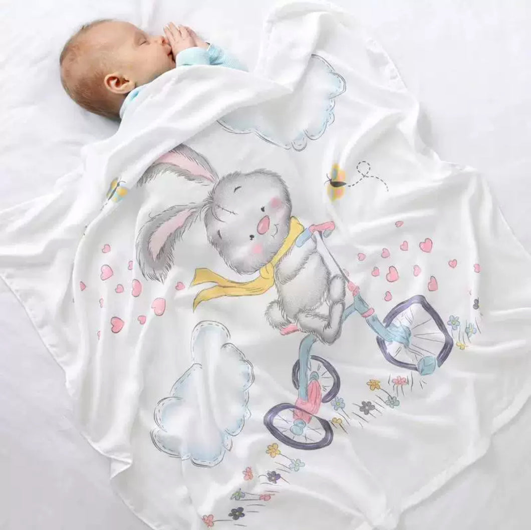 Muslin Blanket (Playful Bunny)