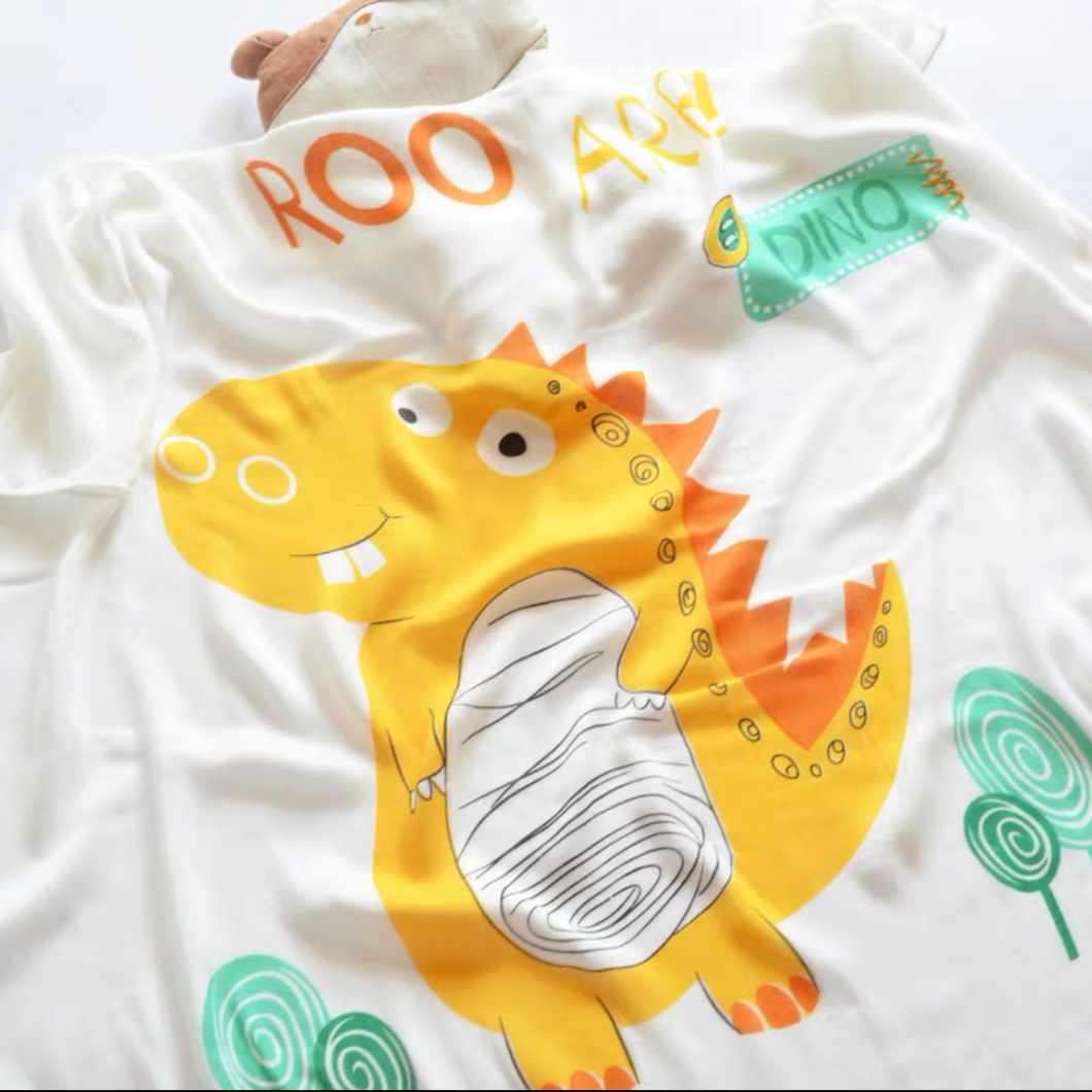 Muslin Blanket (Orange Dino)