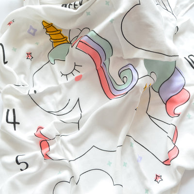 Muslin Blanket (Unicorn w numbers)